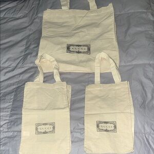 Gucci Beige Canvas Tote Trio great for shoes bags shopping etc nwot